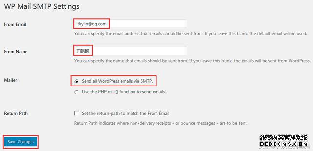 WordPress如何设置contact form 7插件通过qq邮局发送邮件?